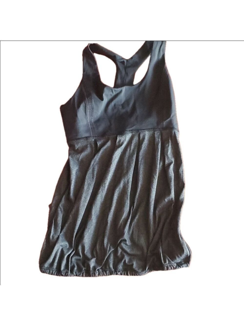 Lululemon Black Pleated Adjustable Hem Racerback Tank top size 4